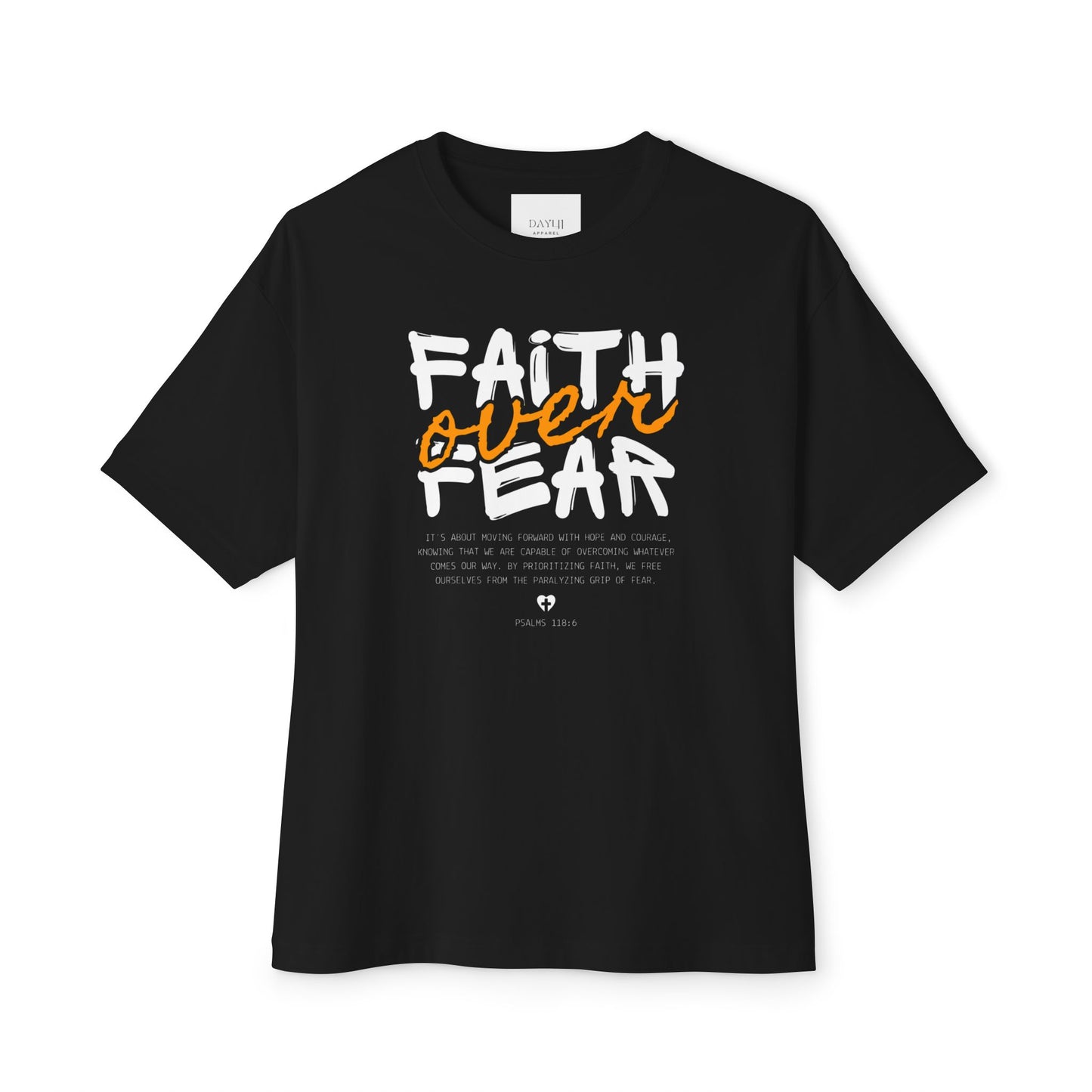Faith Over Fear Tee — Inspirational Christian Oversized Boxy Shirt